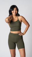 Focus Cropped Tank in Olive | Tanks | Tuff Collection