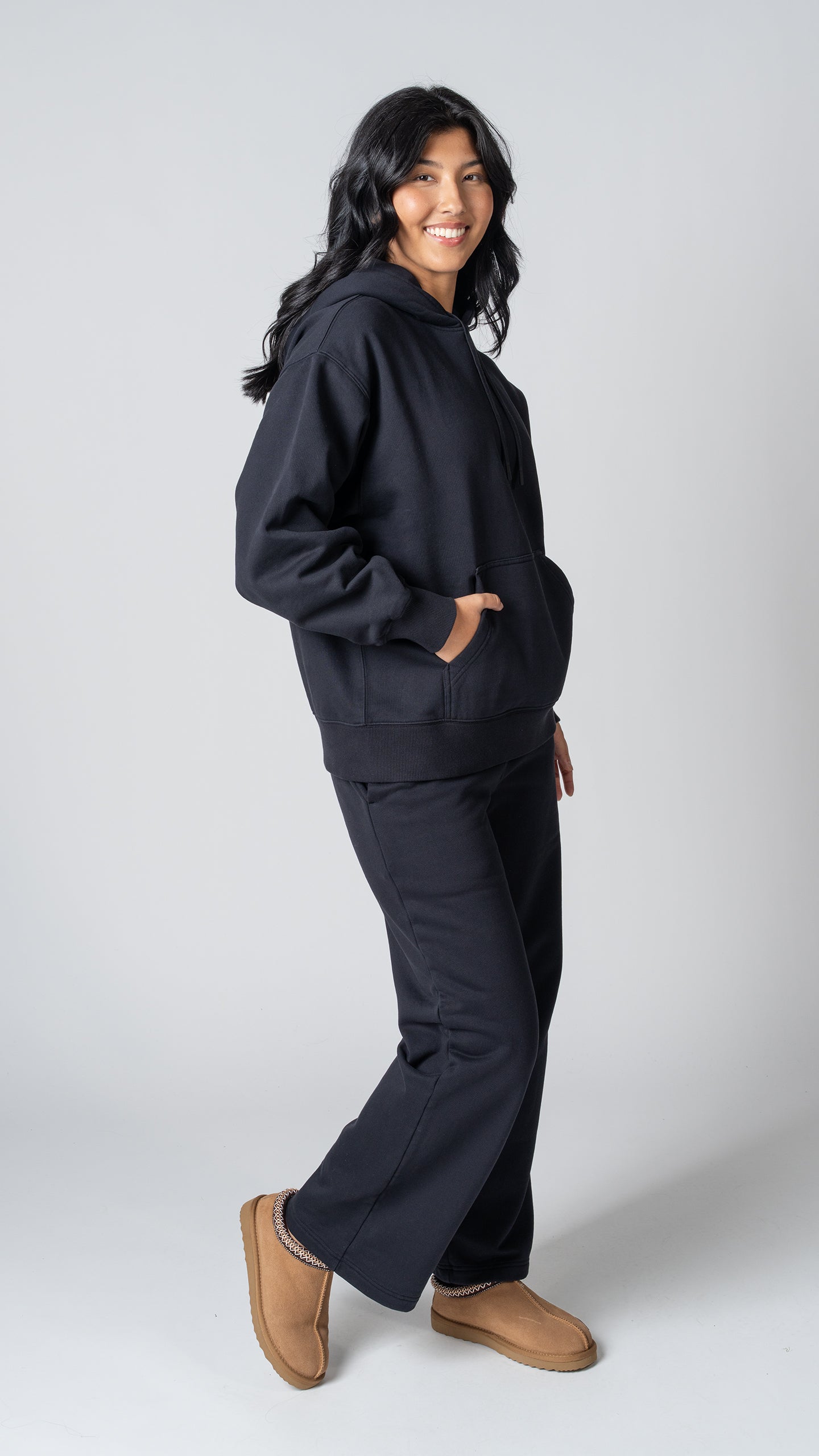 Foundation Pullover Hoodie in Carbon Black - view 3