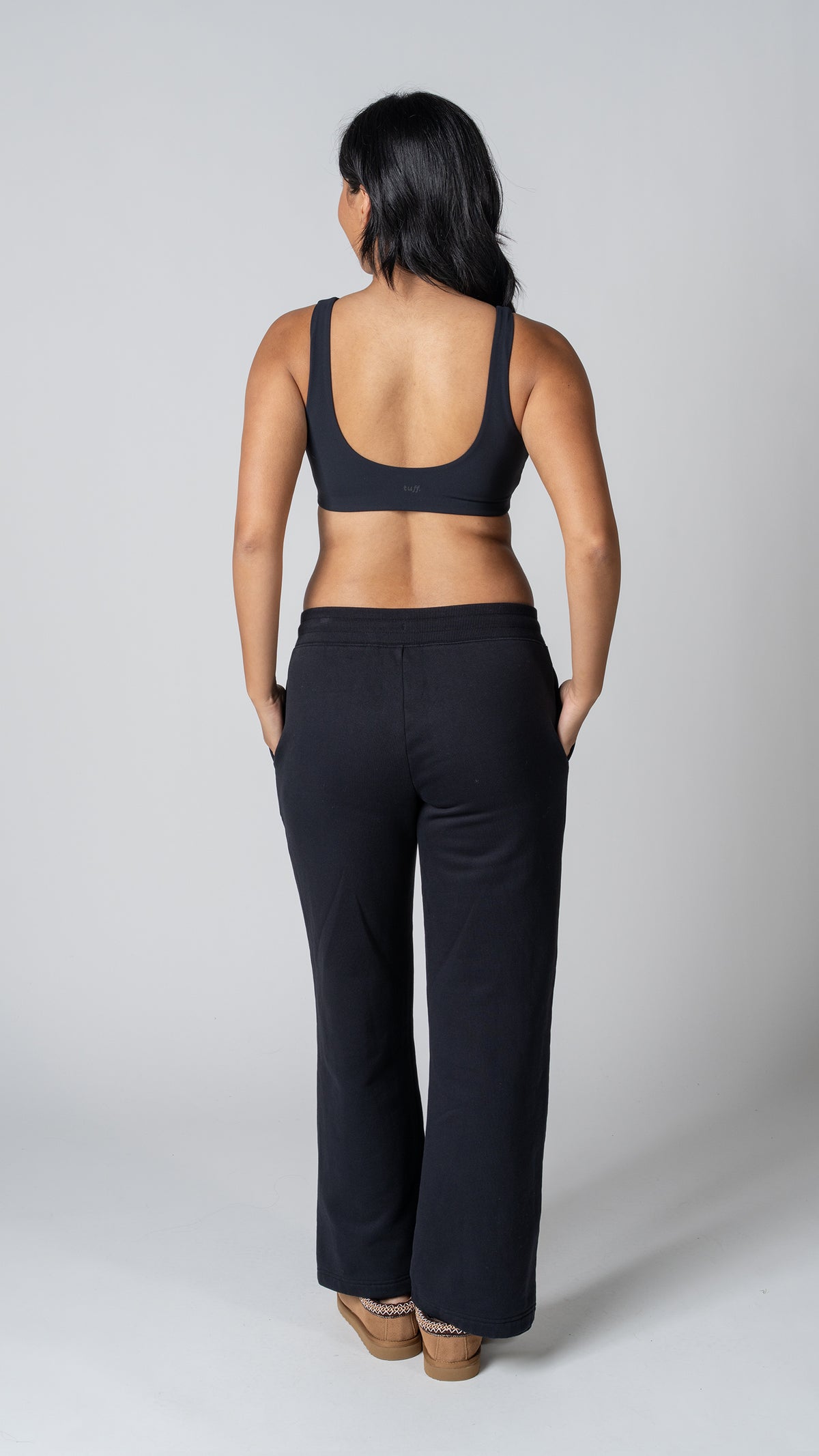 Foundation Wide Leg Sweatpant in Carbon Black - view 2