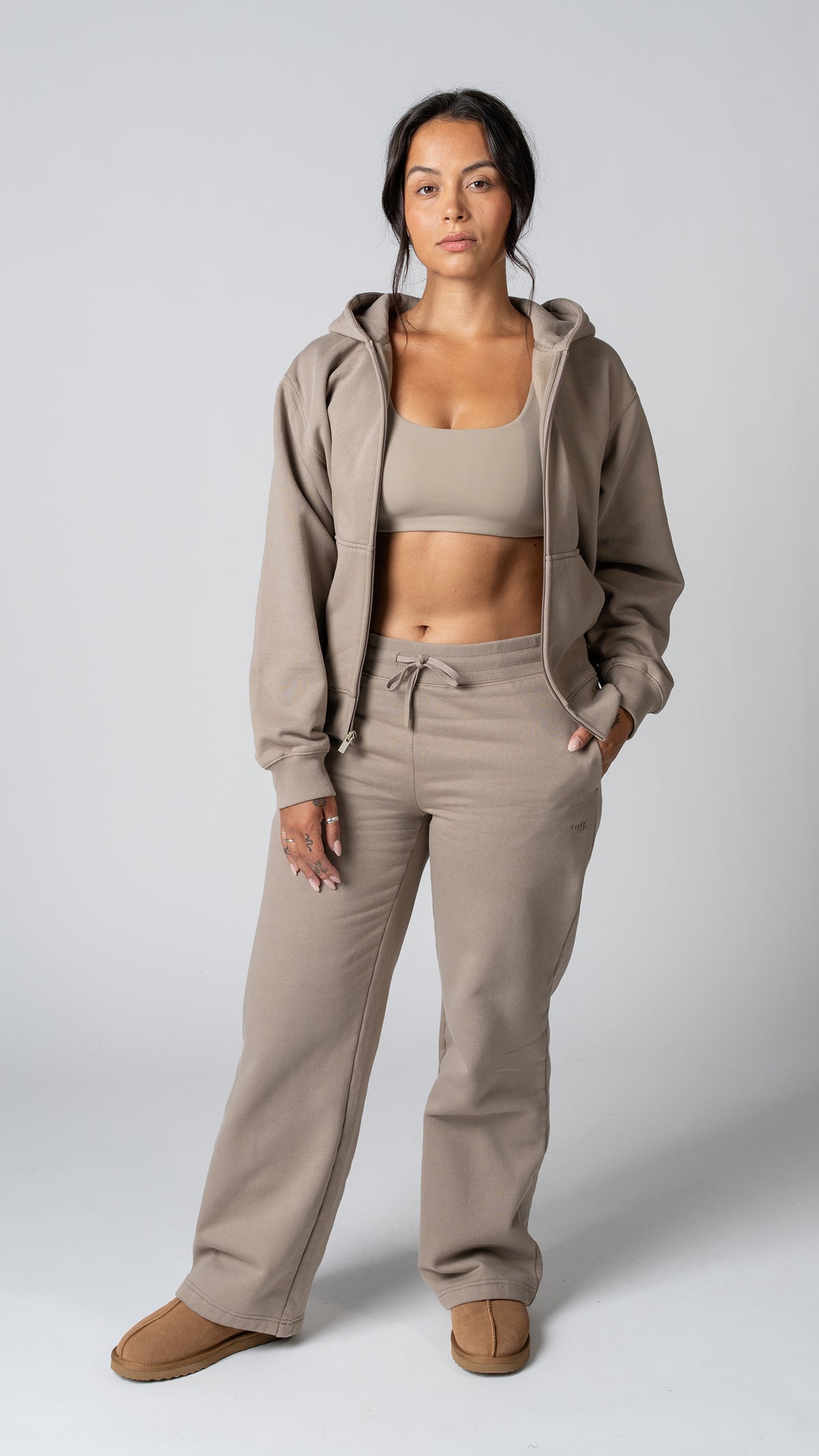 Foundation Wide Leg Sweatpant in Taupe | Sweatpants | Tuff Collection