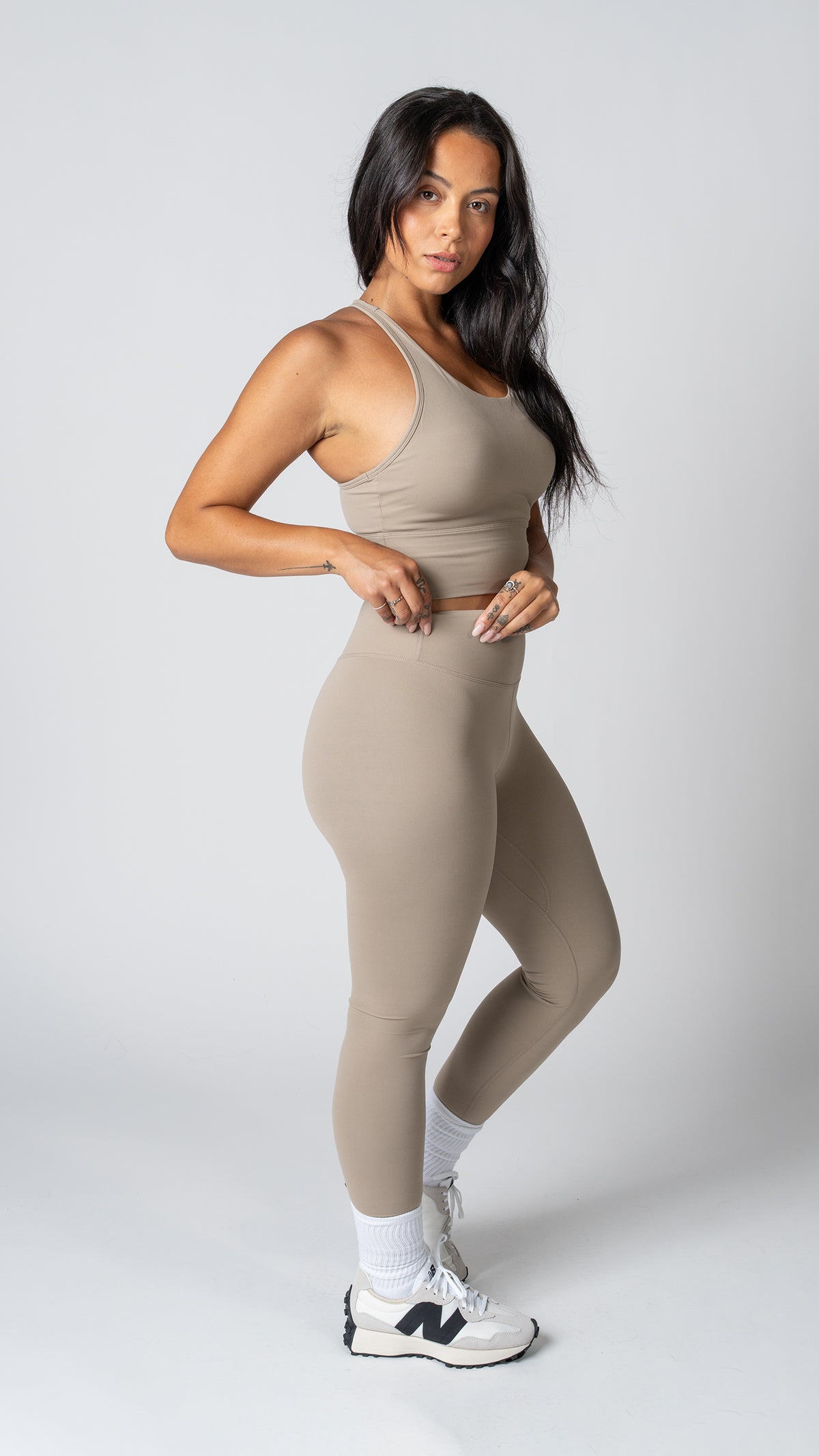 Harmony Long Line Bra in Taupe - view 2