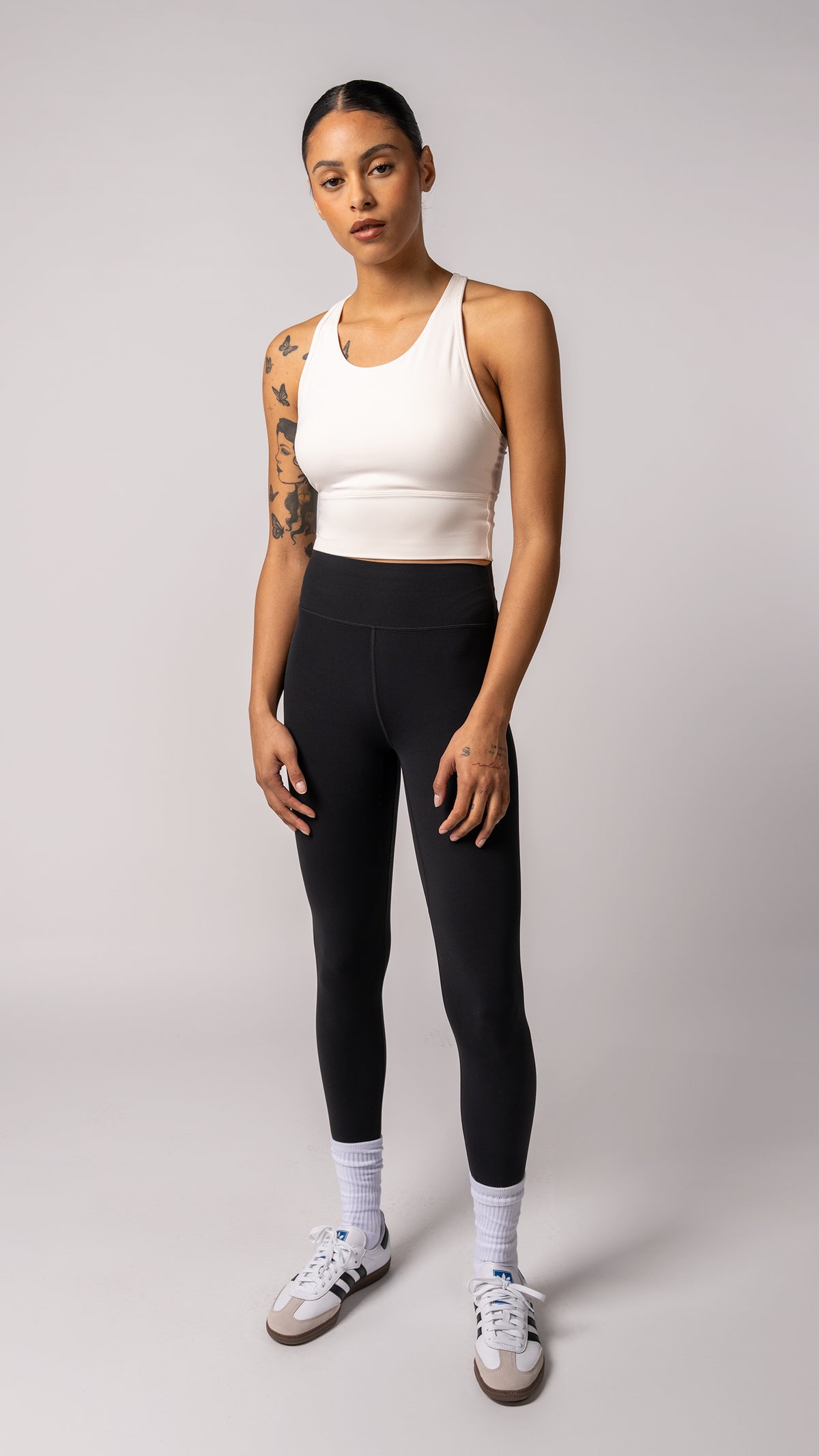 Harmony Long Line Bra in Dove | Sports Bras | Tuff Collection