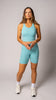 Harmony Long Line Bra in Island Blue | Sports Bras | Tuff Collection