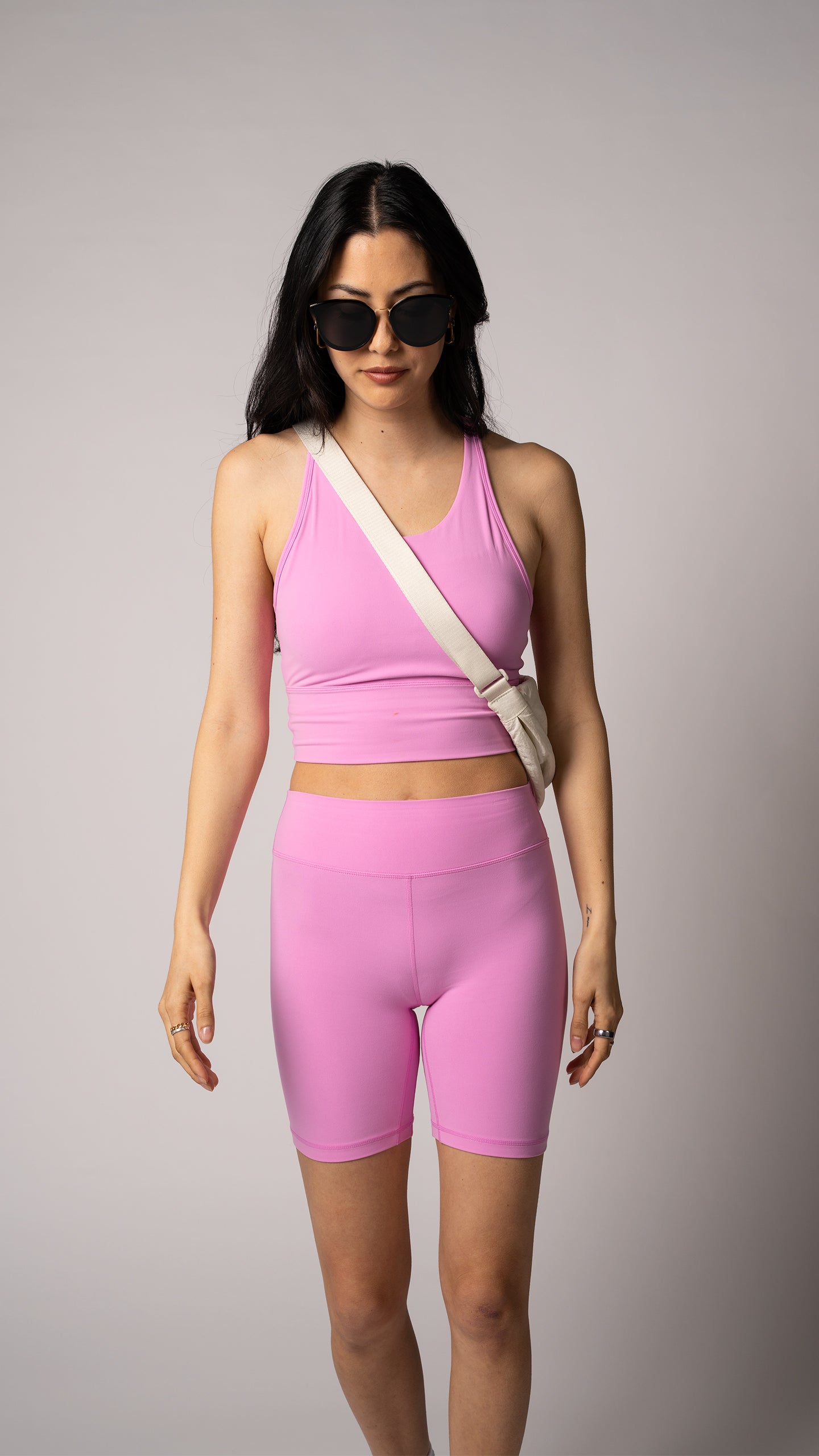 Harmony Long Line Bra in Rose Pink - view 3
