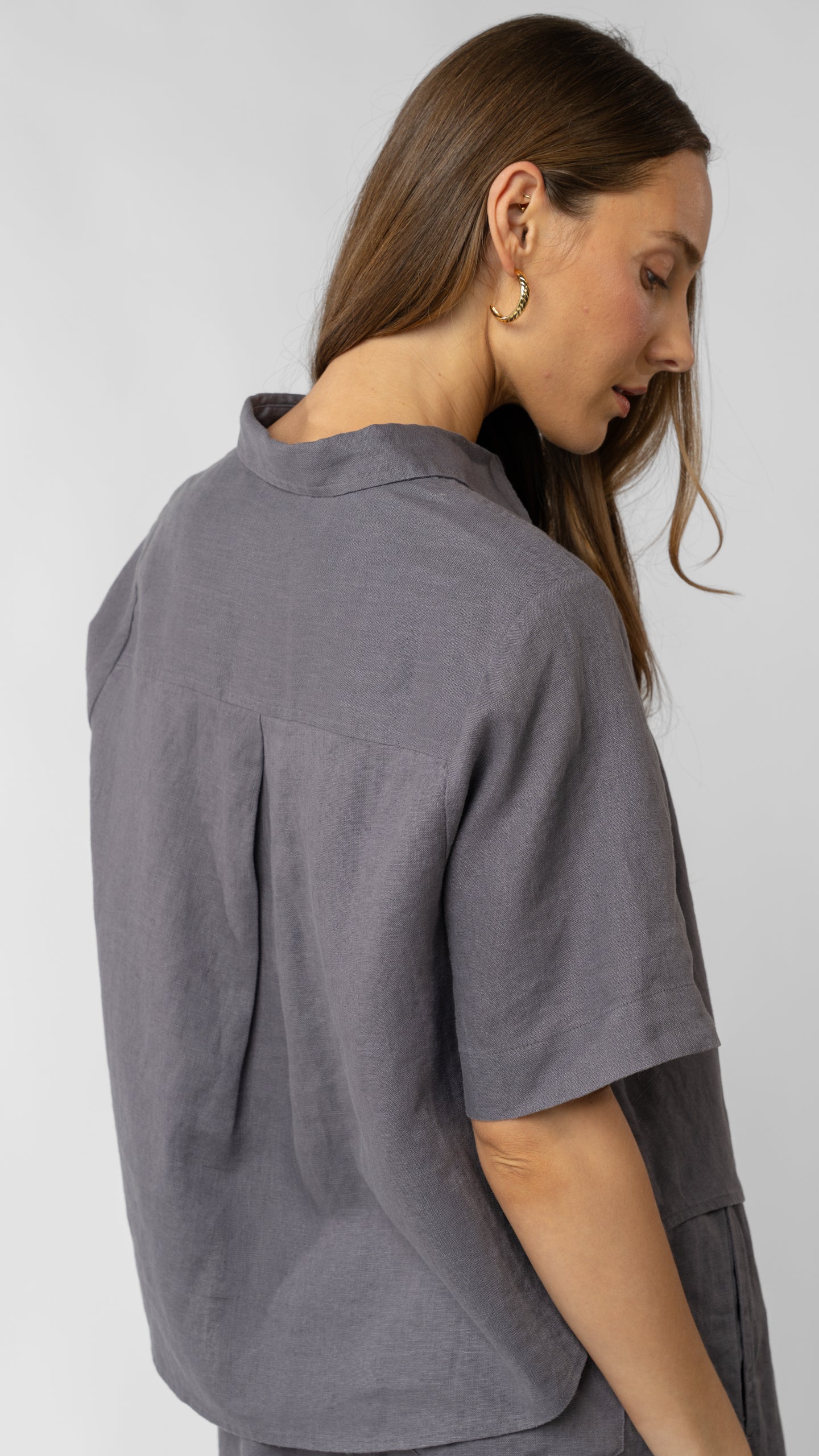 Isla Short Sleeve Button Up Shirt - Linen