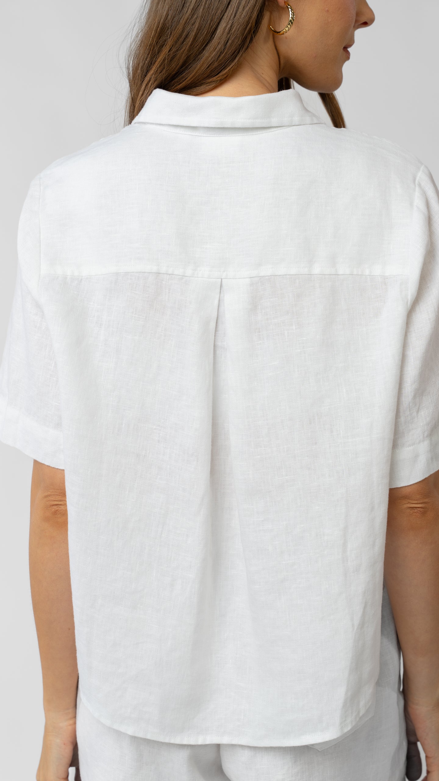 Isla Short Sleeve Button Up Shirt - Linen