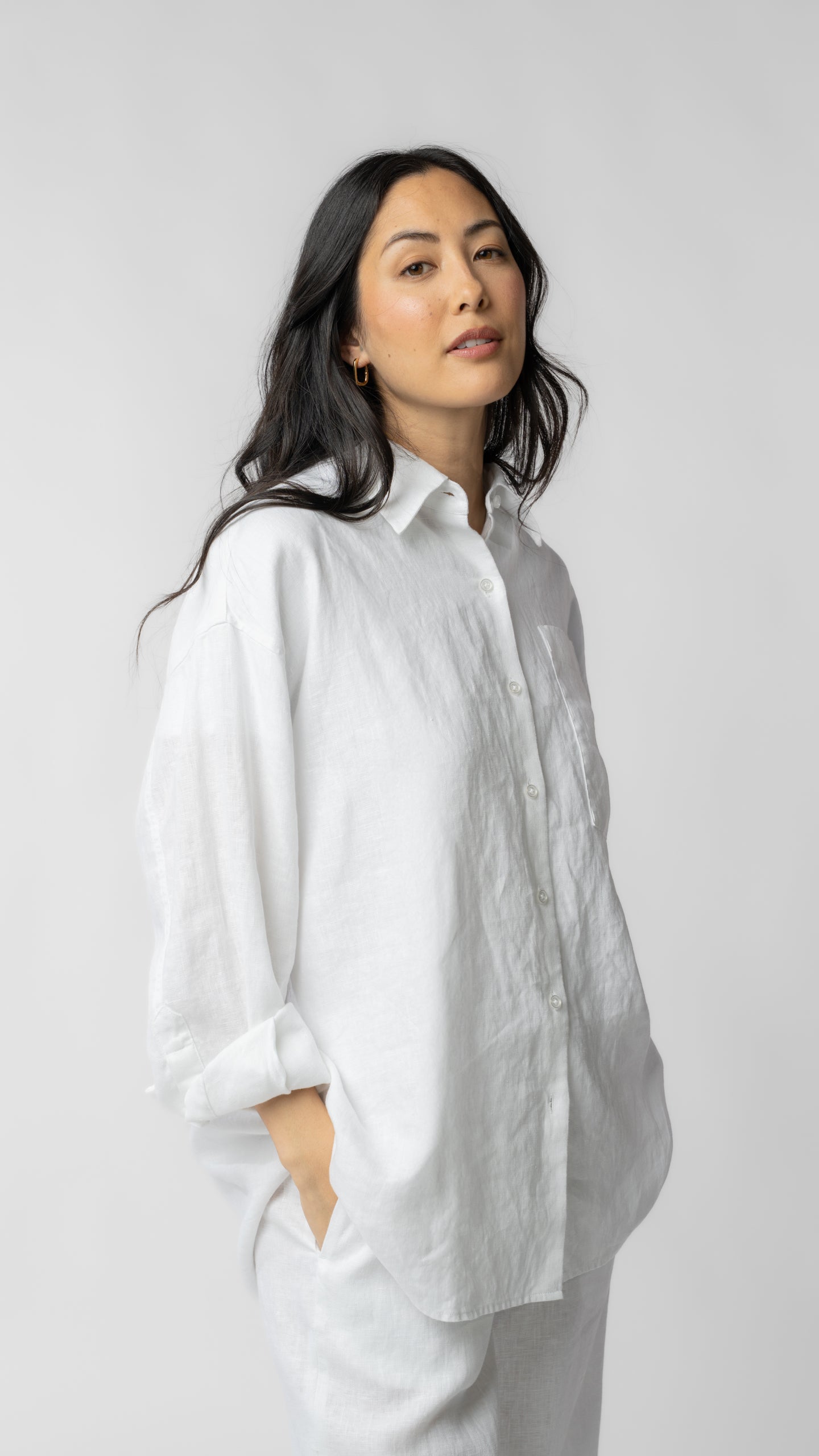 Lina Long Sleeve Button Up Shirt - Linen
