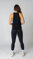 women wearing a black tank top