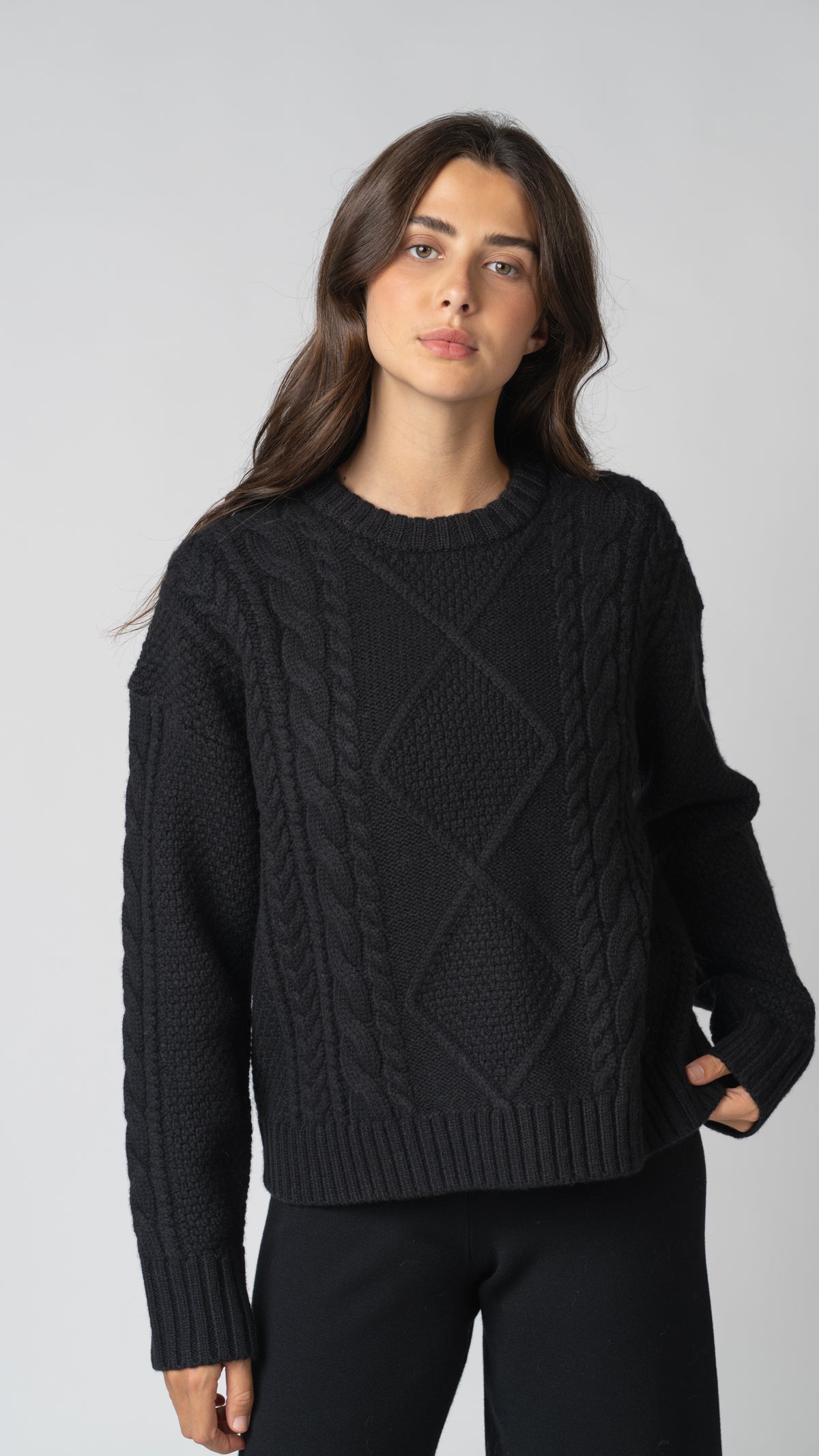Isabelle Cable Knit Merino Wool Sweater