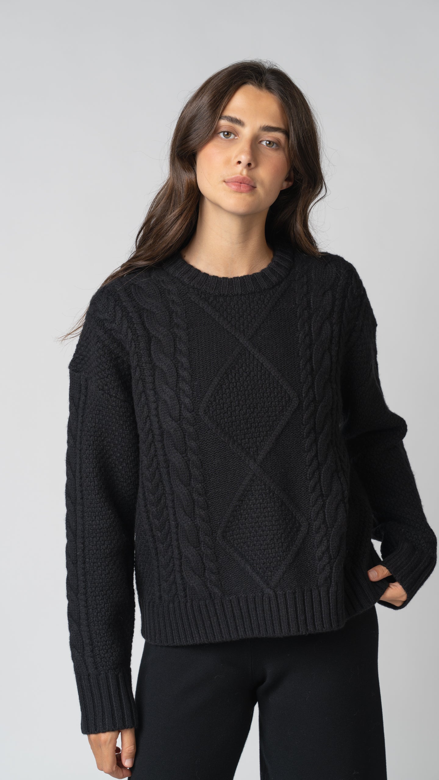 Isabelle Cable Knit Merino Wool Sweater