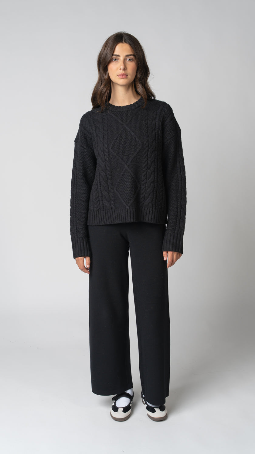 Isabelle Cable Knit Merino Wool Sweater