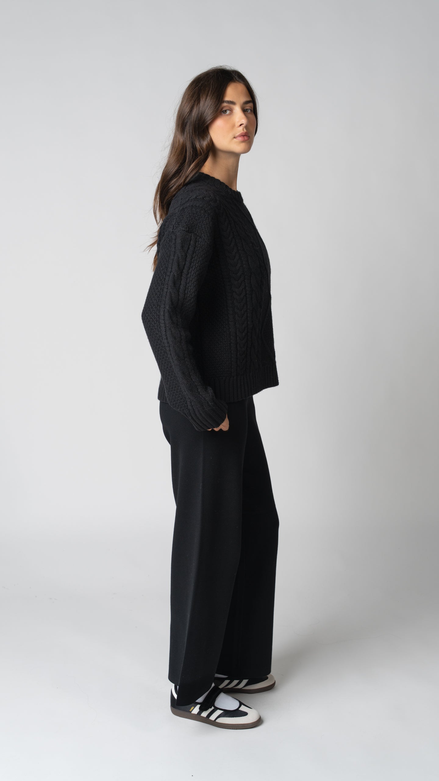 Isabelle Cable Knit Merino Wool Sweater