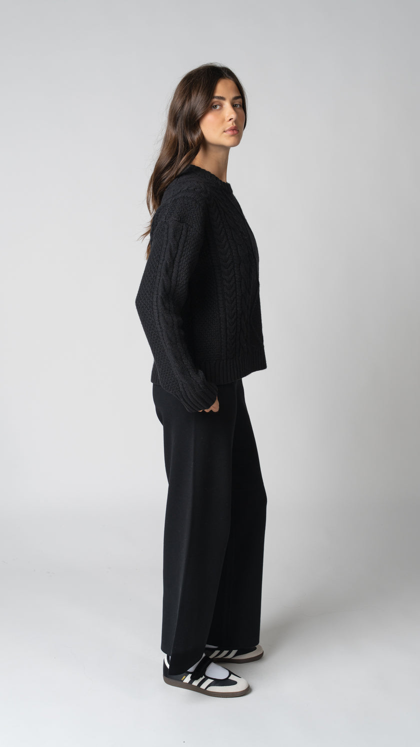 Isabelle Cable Knit Merino Wool Sweater