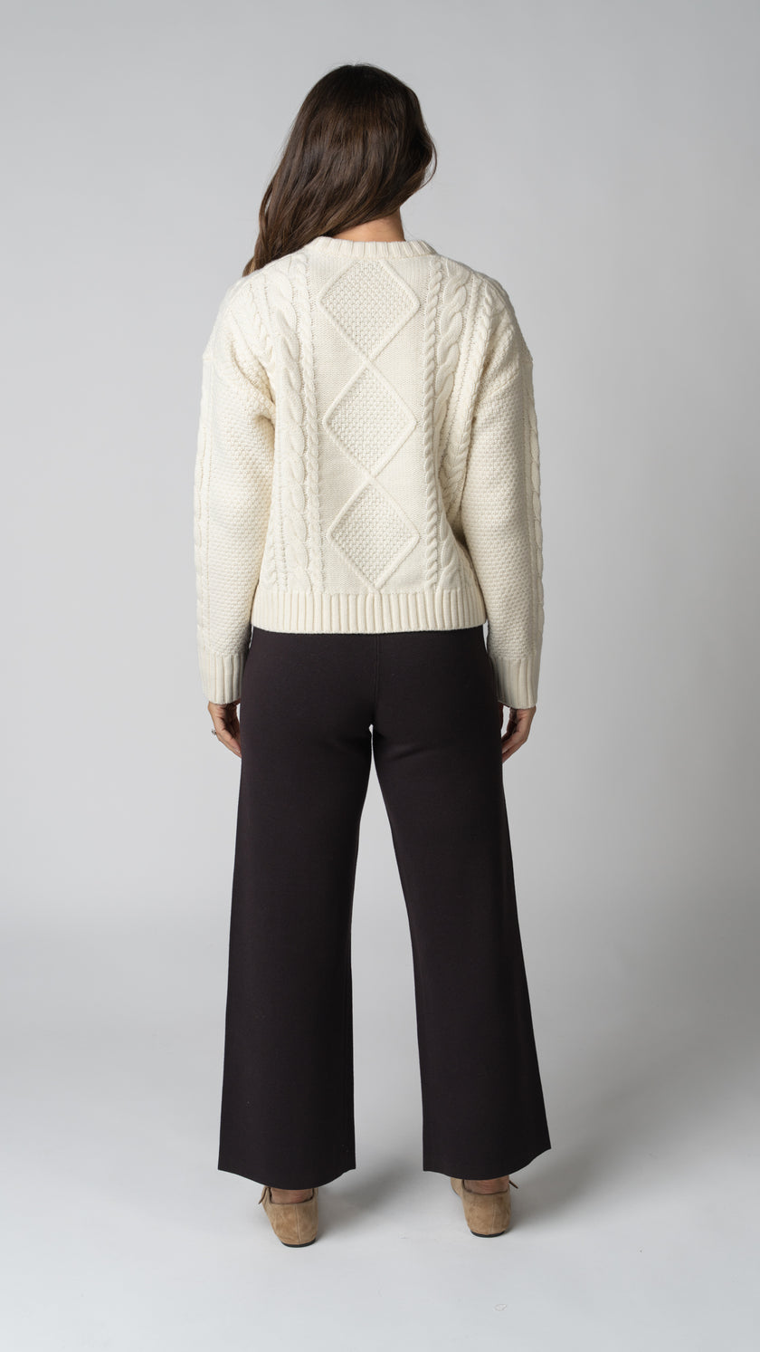 Isabelle Cable Knit Merino Wool Sweater