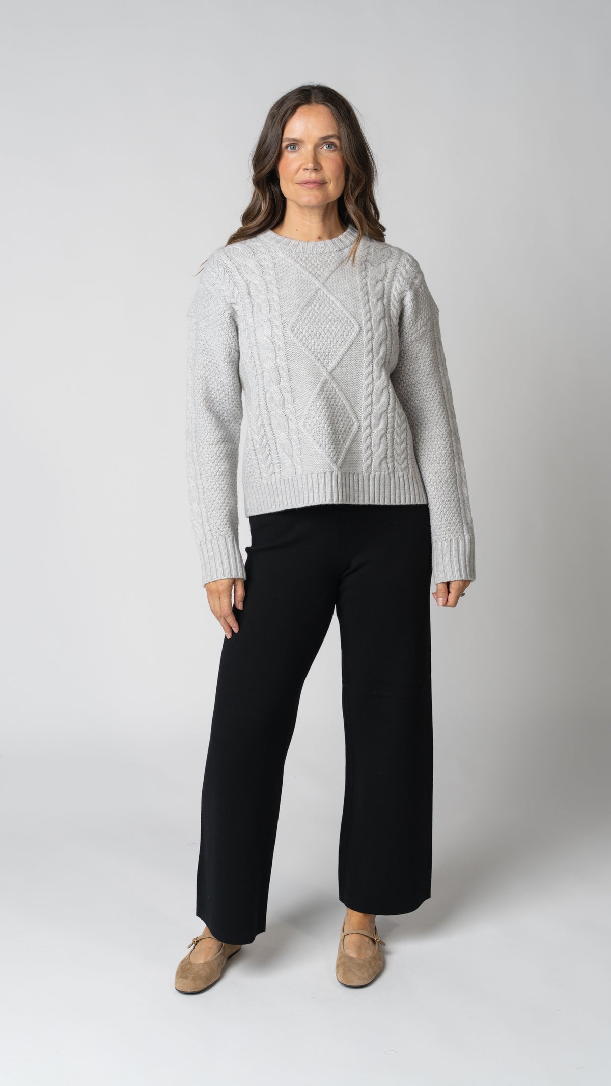 Isabelle Cable Knit Merino Wool Sweater