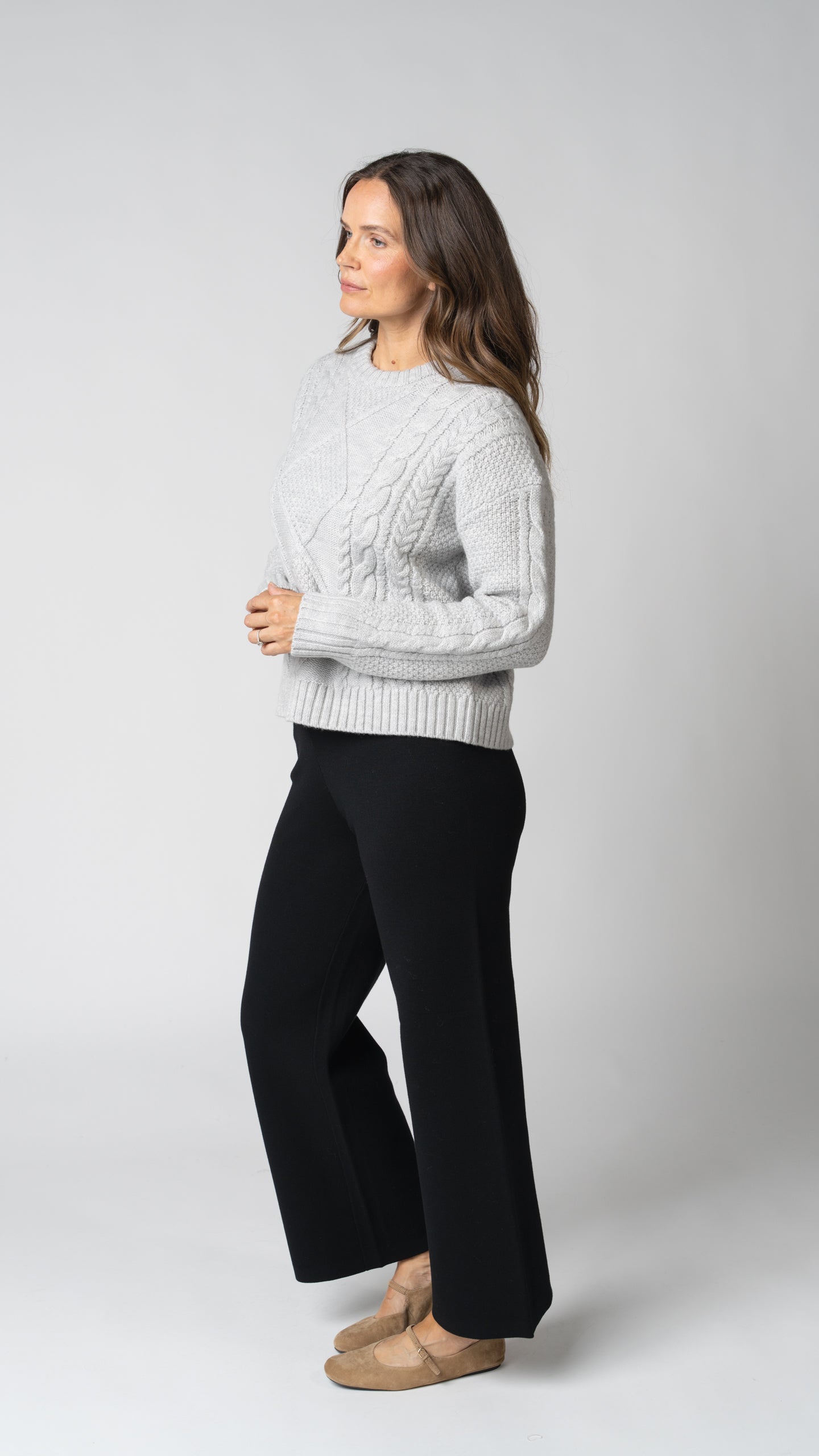 Isabelle Cable Knit Merino Wool Sweater