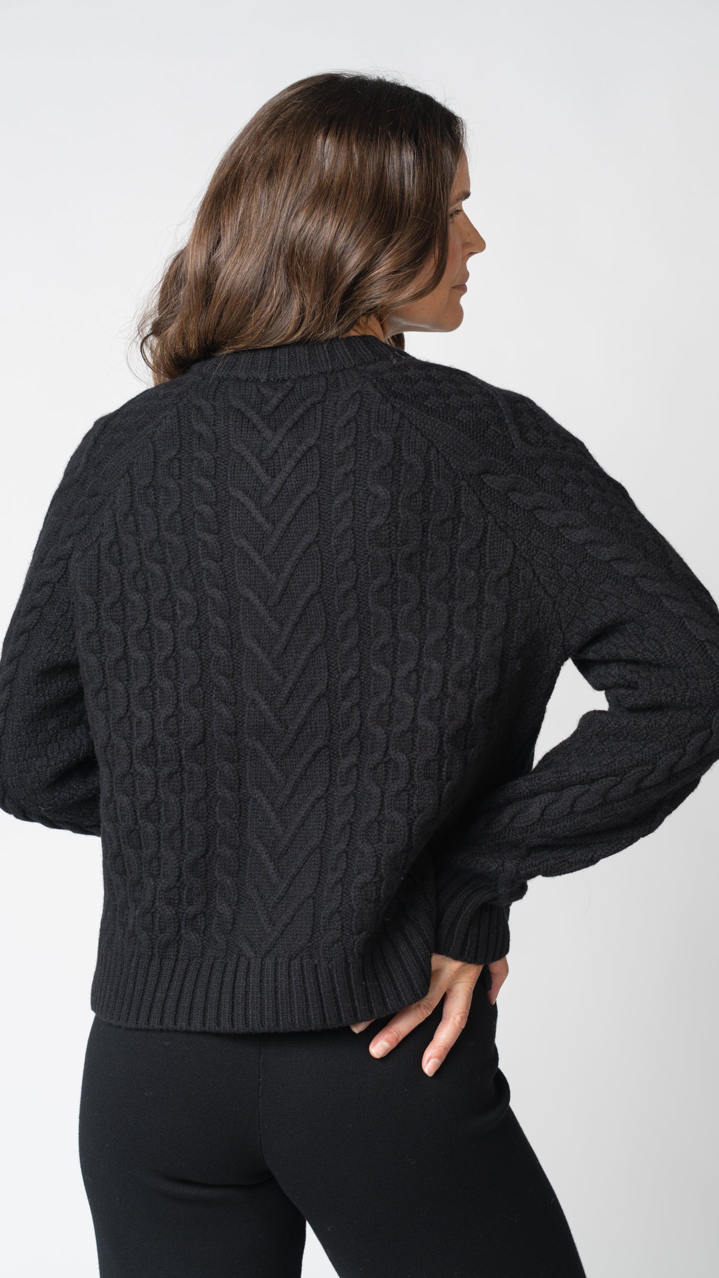 Margot Cable Knit Merino Wool Cardigan