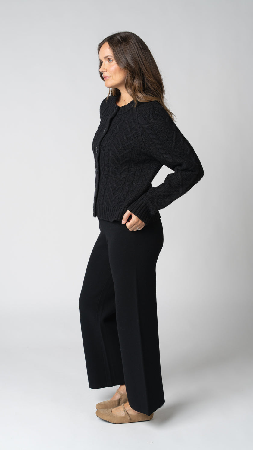 Margot Cable Knit Merino Wool Cardigan