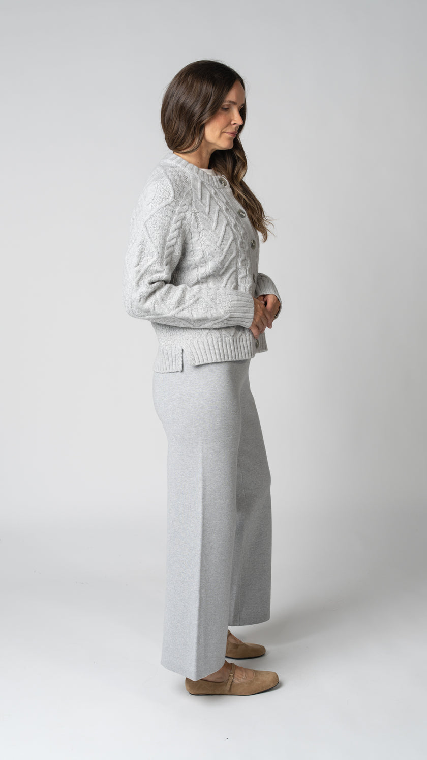 Margot Cable Knit Merino Wool Cardigan