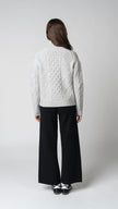 Nadia Cable Knit Merino Wool 1/2 Zip